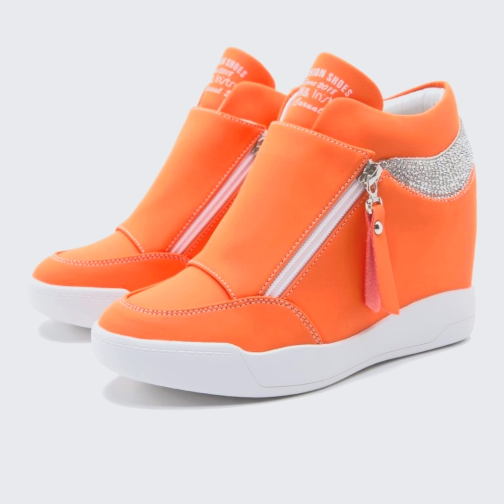 Orange Wedge Sneakers